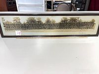 Full view of framed panoramic military photograph