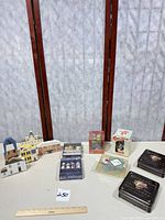 Full lot overview including tins, cookie stamp, spreaders, buildings, figurine