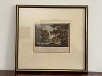 Framed print overall view showing frame, mat and glazing