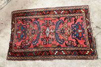 Full view of rectangular hand-knotted rug