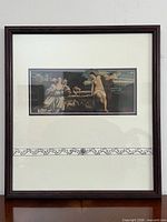 Front view showing framed print with mat and decorative border