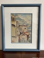 Framed watercolour painting full view