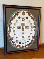 Full view of framed Canadian Confederation coin set