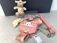Baby walking wings harness and plush lamb group view