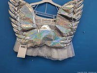 Front view of wings and skirt on hanger