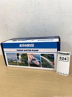 Front of Kohree pump retail box showing branding and application images