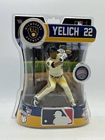 Front view of sealed Christian Yelich 6" figure in blister package
