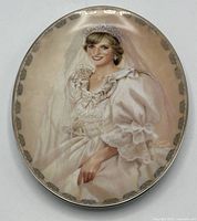 Front view of porcelain plate showing Princess Diana portrait