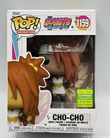 Front of boxed Funko Pop Cho-Cho #1159 showing figure and SDCC sticker
