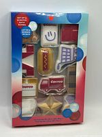 Front of sealed box showing 12 themed bath bombs