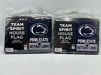 Two packaged Penn State house flags front view
