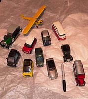 All eleven models arranged on surface showing variety