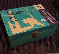 Closed teal metal Microcraft case top view