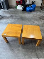 Both square end tables side by side