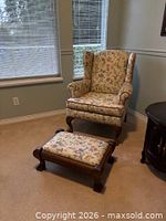 Armchair and ottoman full view