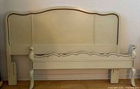 front view of headboard and footboard showing design and finish