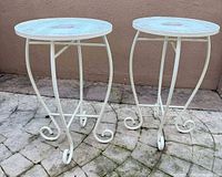 Front view of both matching side tables