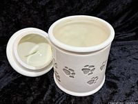 Jar with lid removed showing interior