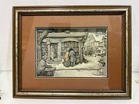 Full view of framed Anton Pieck print