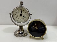 Front view of both desk clocks