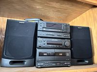 Front view of Sony MHC-1750 system with both speakers
