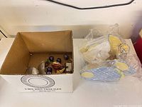 Overall lot with box of ornaments and bagged bunny cutouts