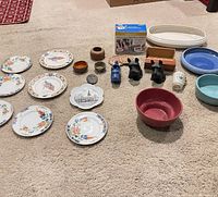 Group shot of all items on carpet