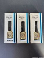 Three boxed CN Rail quartz watches front view