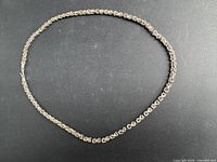 Full view of sterling silver Byzantine link necklace