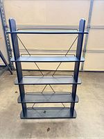 Full front view of black 5-tier bookshelf