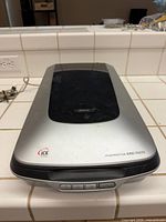 Top view of Epson Perfection 4490 Photo scanner showing exterior and ICE logo