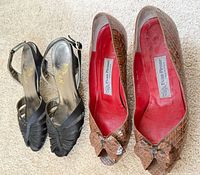 Both pairs of shoes side by side