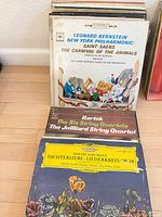 Front covers of three classical vinyl LPs showing title information and artwork