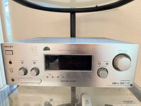 Front view of Sony receiver showing controls and display