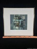 Framed painting overall view with ruler for scale