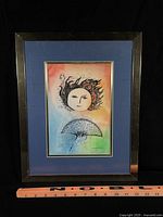 Framed painting front view showing artwork and frame