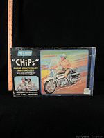 Front of original CHiPs radio-controlled motorcycle box
