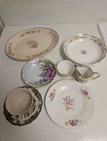 Group shot of all china pieces laid out
