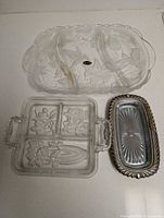 All three glass platters front view