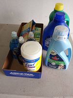 Group shot of all cleaning supplies in lot