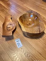 Top view of both bowls showing shape, grain, finish