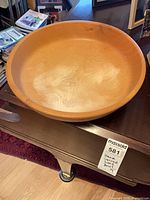 Top view showing interior grain and tag noting 14 in.