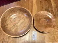 Overhead view of both bowls showing size difference and interiors