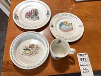 Overview of all four Wedgwood Peter Rabbit pieces