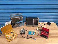 Group view of all electronics on tabletop