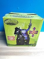 Front of sealed box showing product image, dimensions and branding