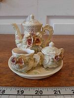 Entire miniature tea set grouped together