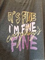 Close-up of back graphic text