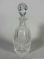 Full view of Waterford cut crystal decanter with stopper