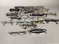 Group shot of all eyeglasses laid out